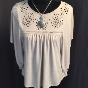 Maurice’s Suede Tan Boho Blouse XXL